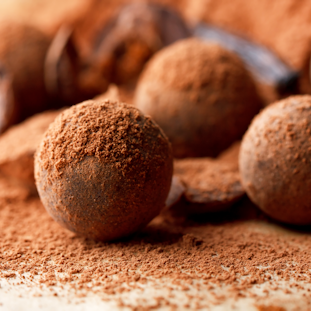 Cocoa dusted truffles